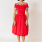 Electric Red Velvet Party Dress