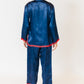 Holiday Blue/Red Asian Style Silk Lounge Set