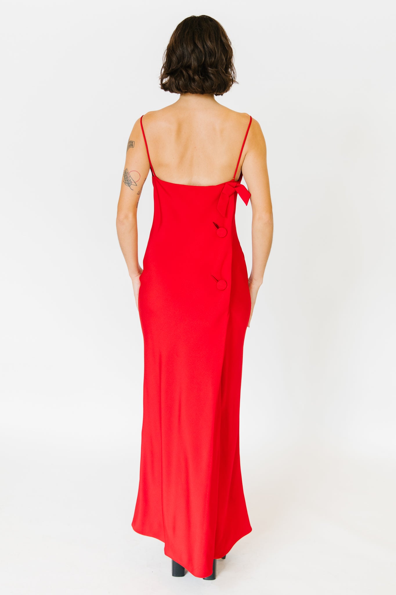 1940s Maurice Rentner Red Evening Gown