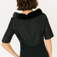 Black Mink Trimmed Silk Boat-Neck Gown