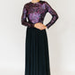 Purple/Navy Silk Sequined Gown