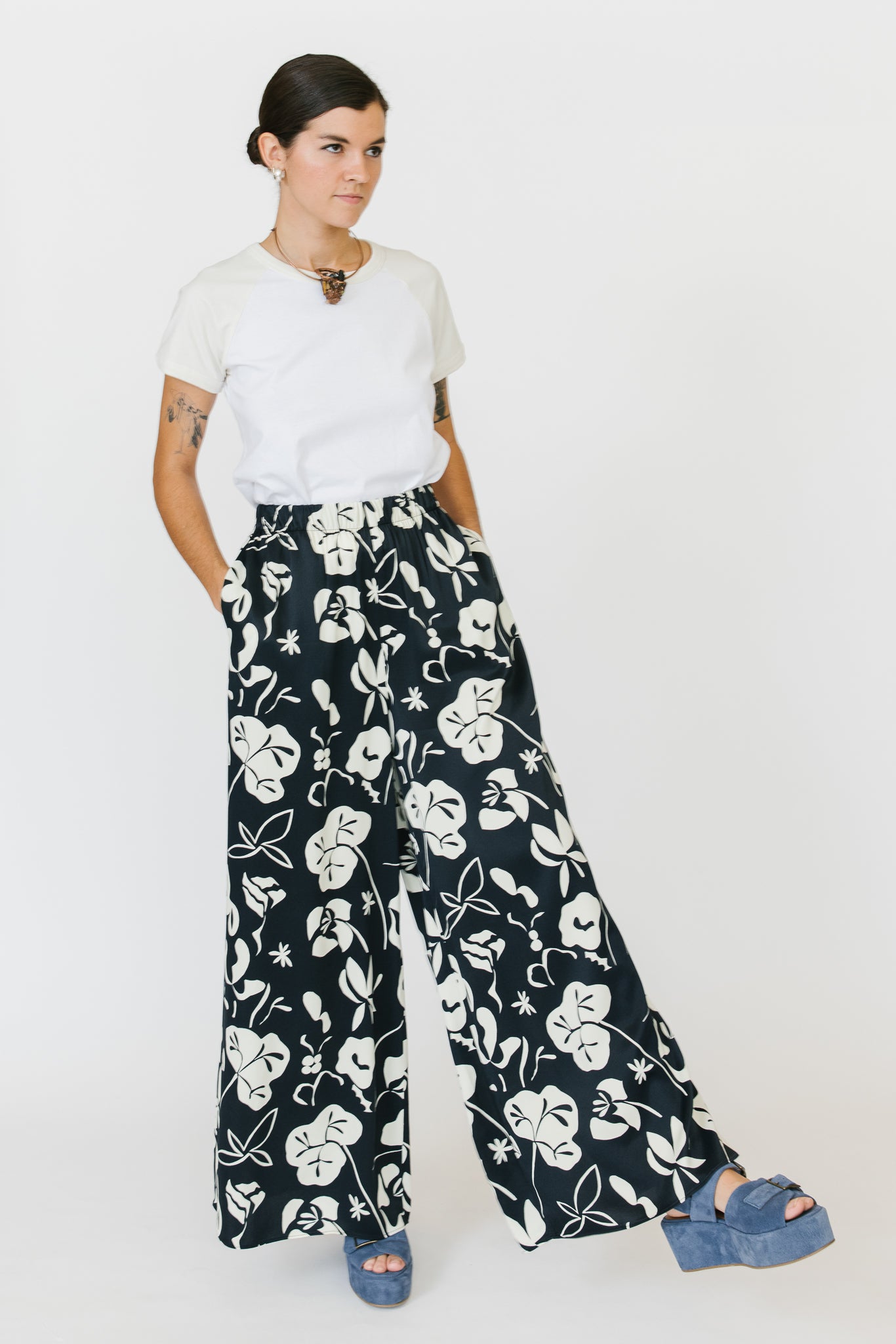 Marimekko Eranto Nokturno Satin Trousers