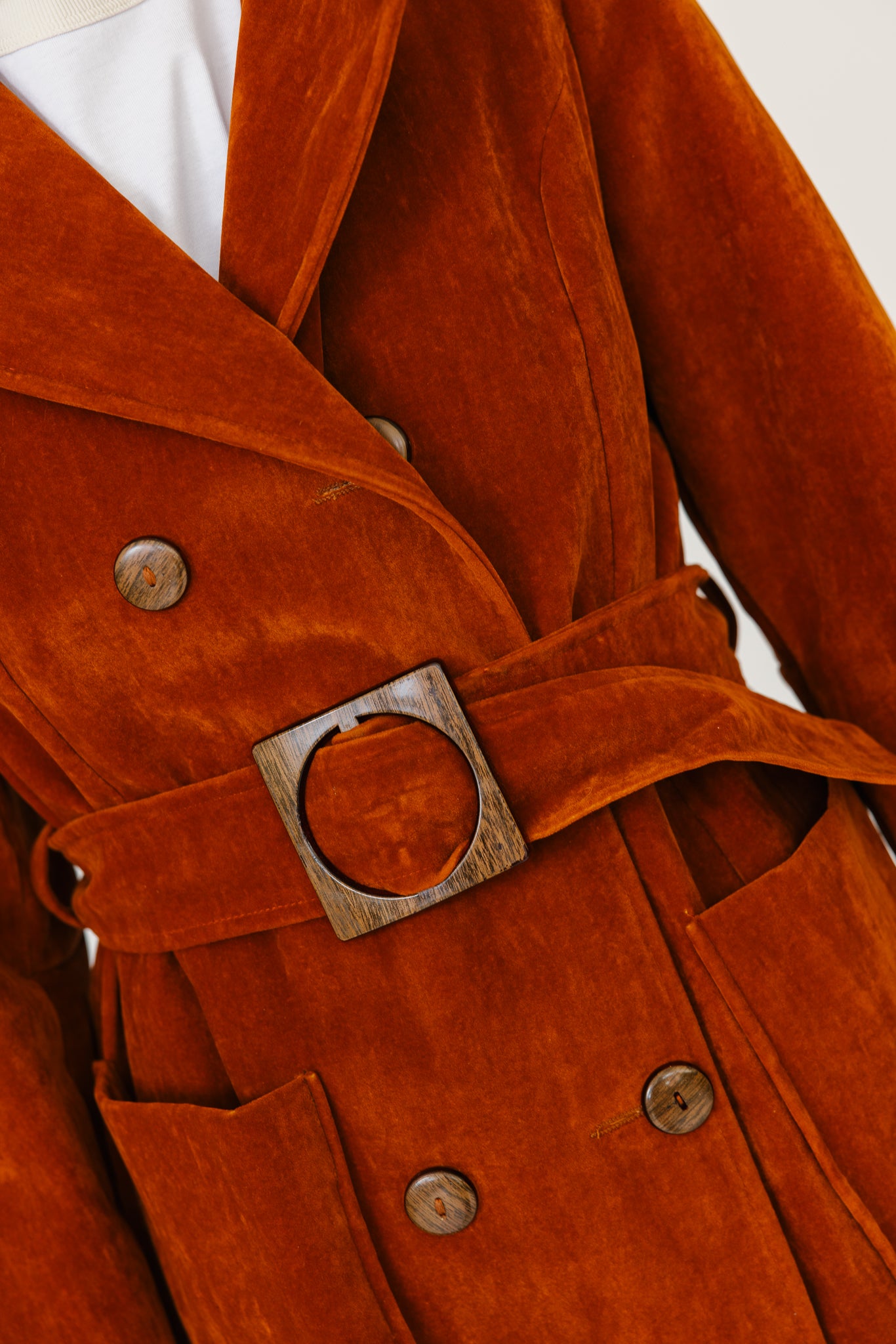 Burnt Orange Velveteen Coat