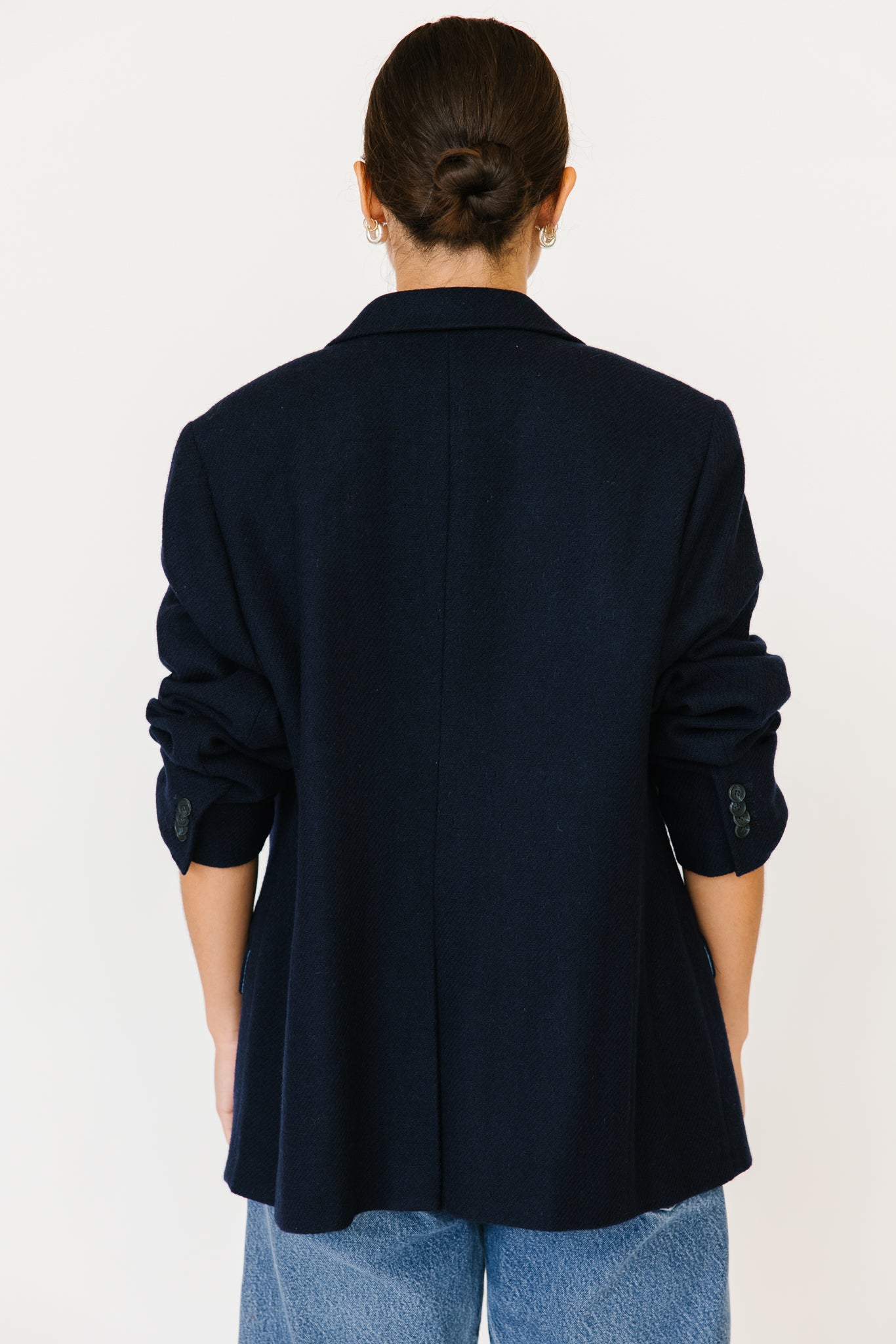 Navy Wool and Mohair Blazer