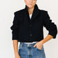 Cropped Navy Wool Jacket