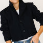 Cropped Navy Wool Jacket