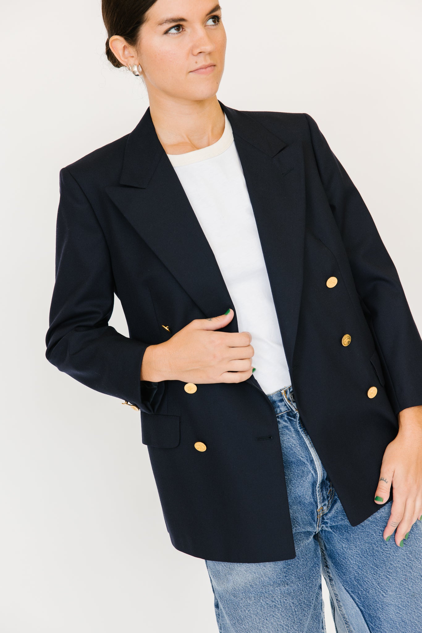 1980s Burberry Navy Blazer