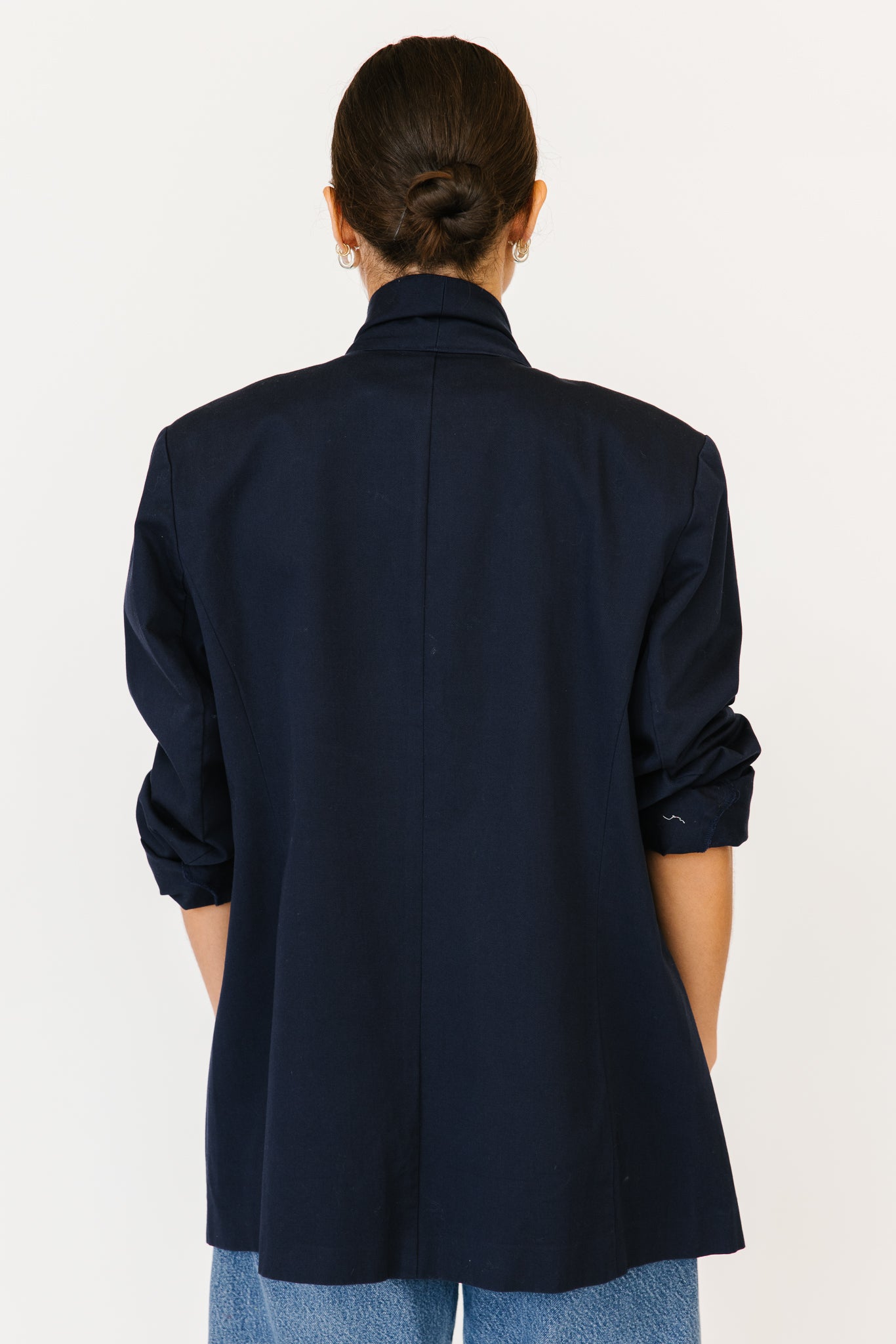 J.G Hook Navy Cotton Blazer