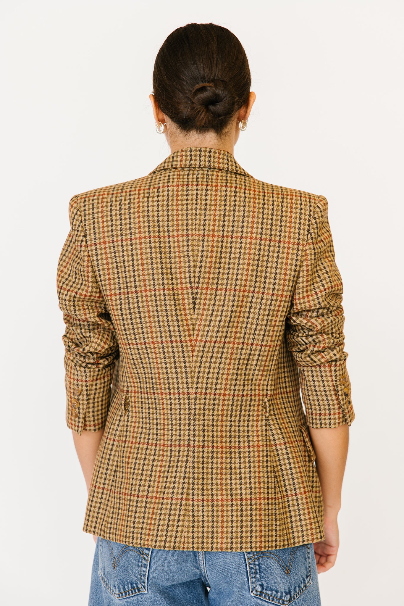 Bill Blass Brown Plaid Blazer