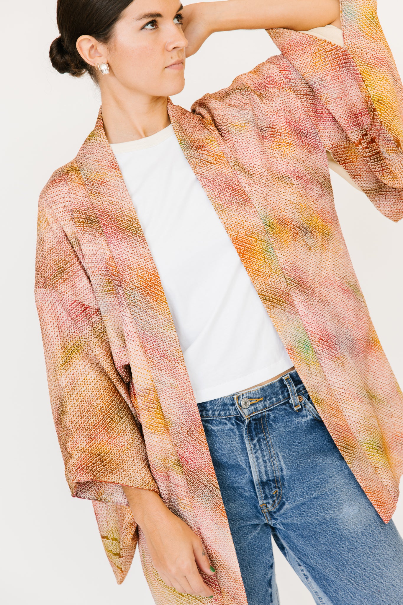 Multicolor Silk Kimono