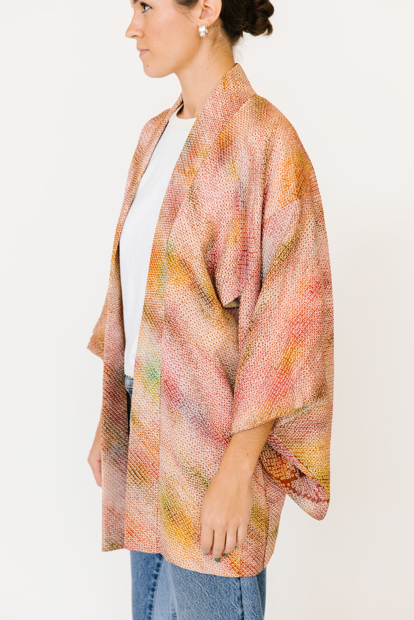 Multicolor Silk Kimono