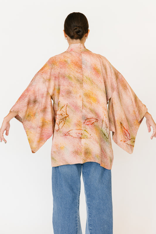 Multicolor Silk Kimono