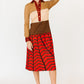 Roberta Di Camerino Brown and Red Knit Dress