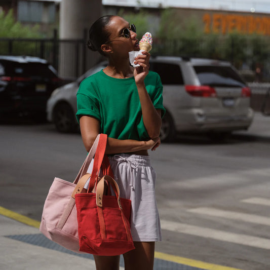 Immodest Cotton Lunch Tote - Persimmon