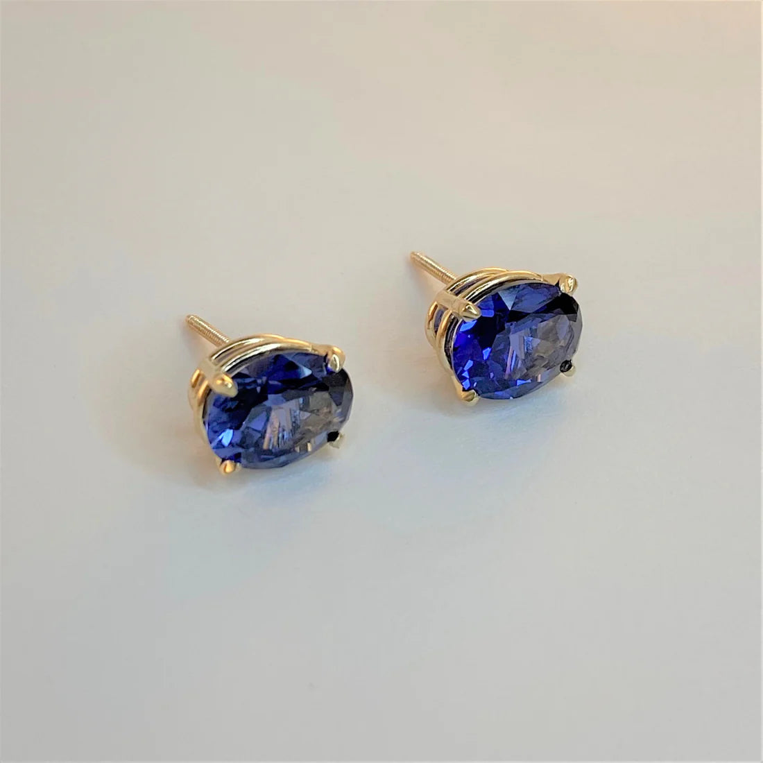 Studio Verus Sapphire Oval Stud Earrings