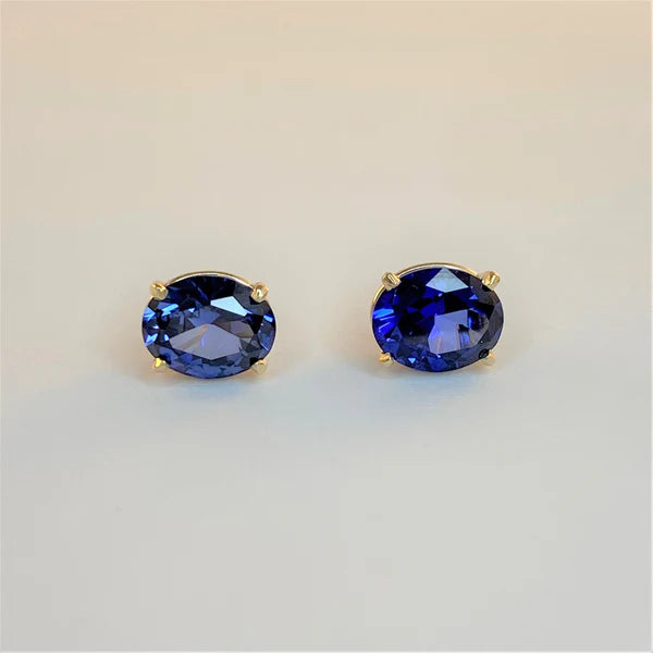 Studio Verus Sapphire Oval Stud Earrings