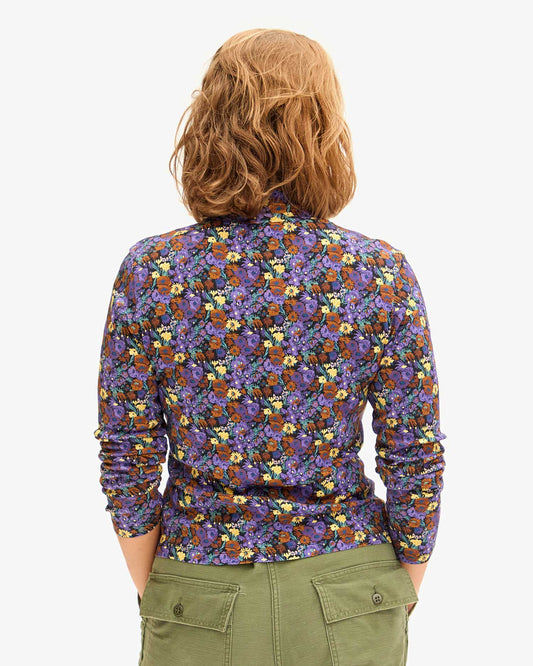 Clare V. Le Turtleneck - Purple Fall Floral