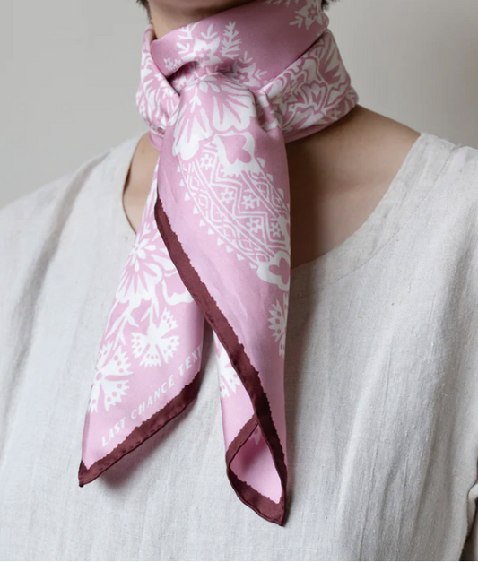 Last Chance Textiles Silk Twill Scarf - Blossom in Rose Pink