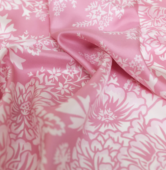 Last Chance Textiles Silk Twill Scarf - Blossom in Rose Pink