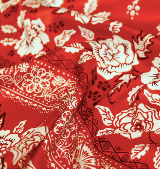 Last Chance Textiles Silk Twill Scarf- Rosey in Red Hot