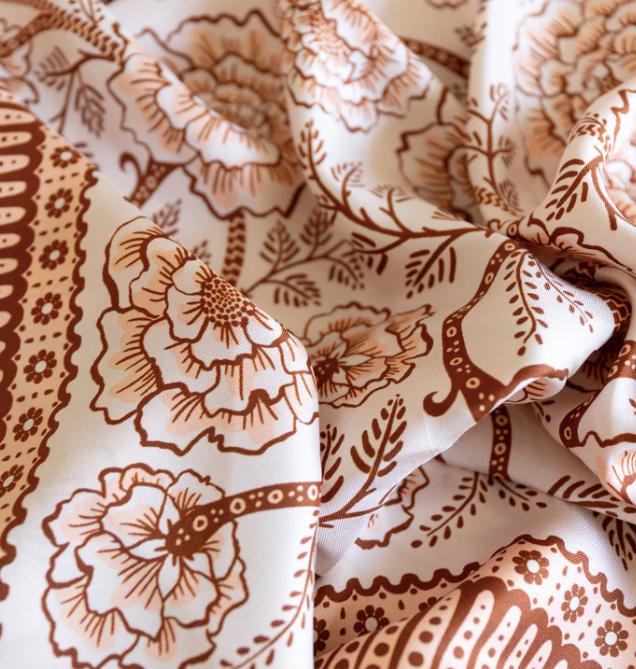 Last Chance Textiles Silk Twill Scarf - Ramble in Sandstone