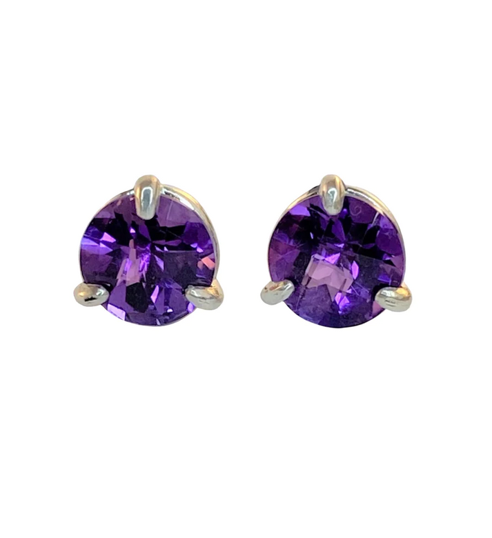 Studio Verus Amethyst Round Stud Earrings – mkquinlan.com