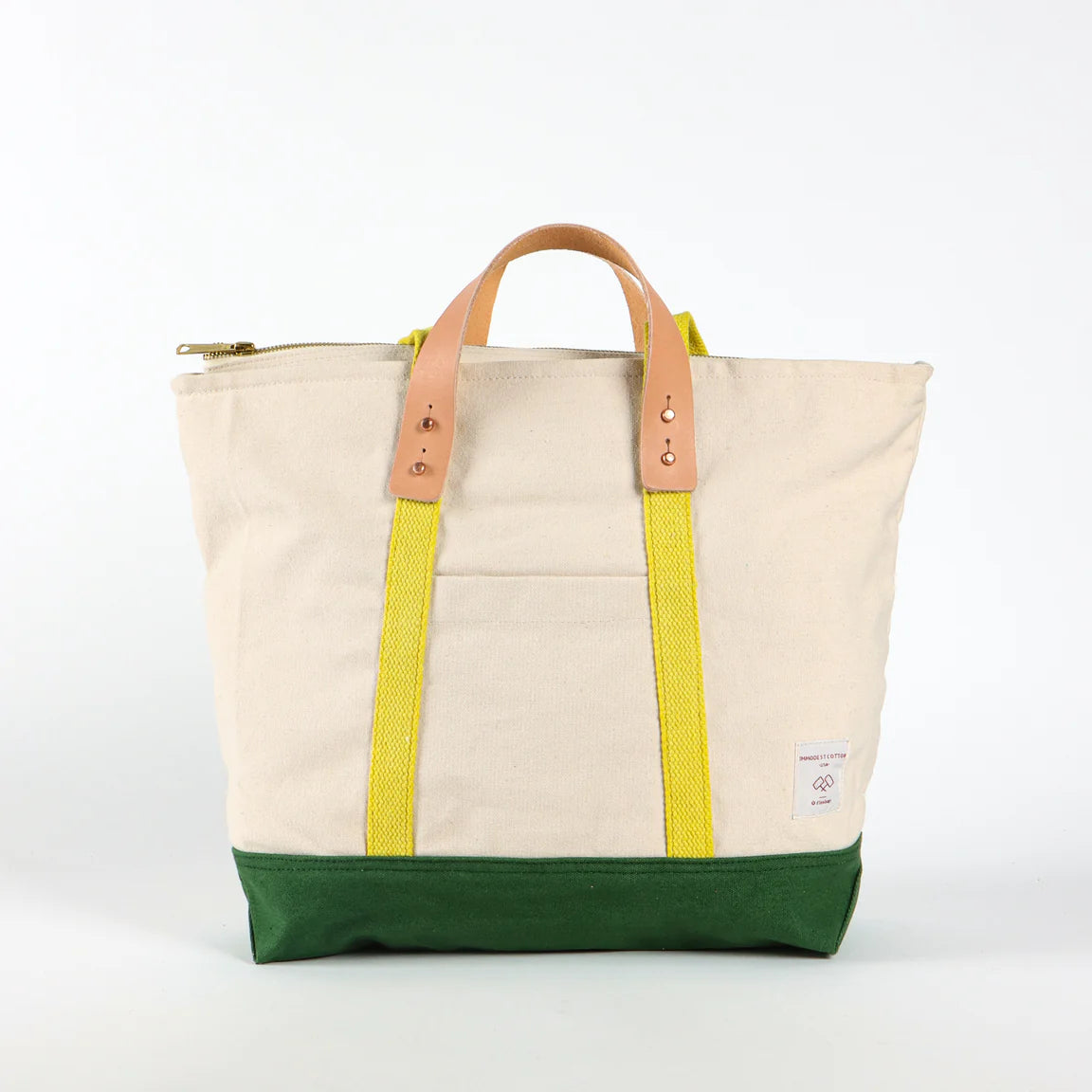 Immodest Cotton Small Zipper Tote - Earth