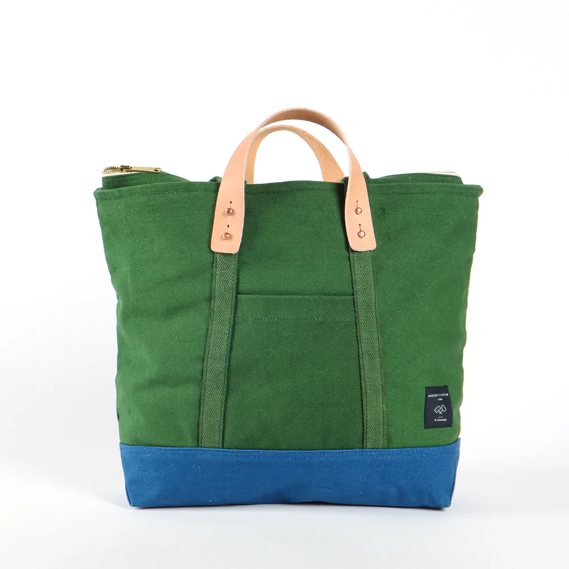 Immodest Cotton Small Zipper Tote - Pine+Ocean