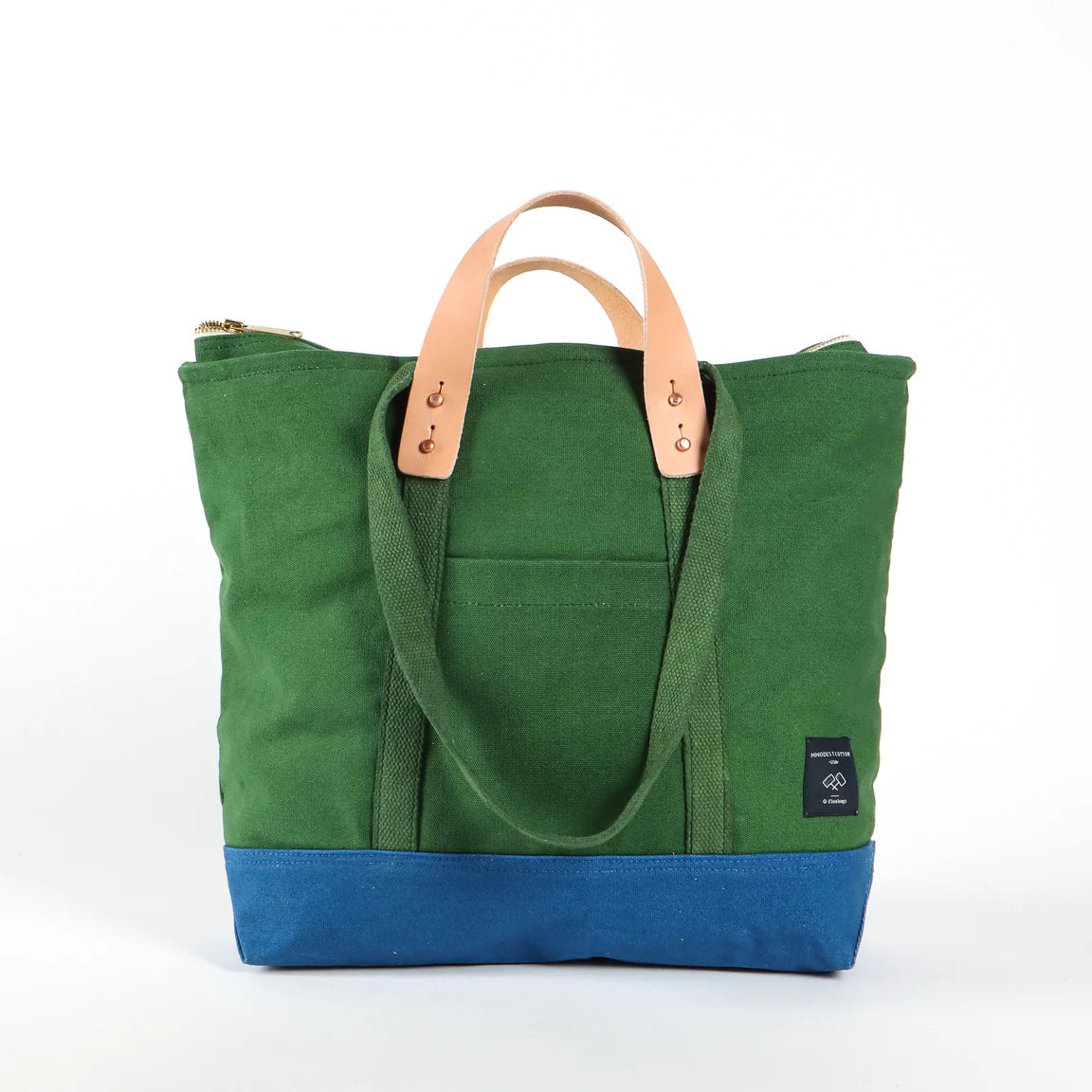 Immodest Cotton Small Zipper Tote - Pine+Ocean